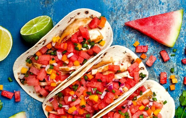 tacos with watermelon salsa