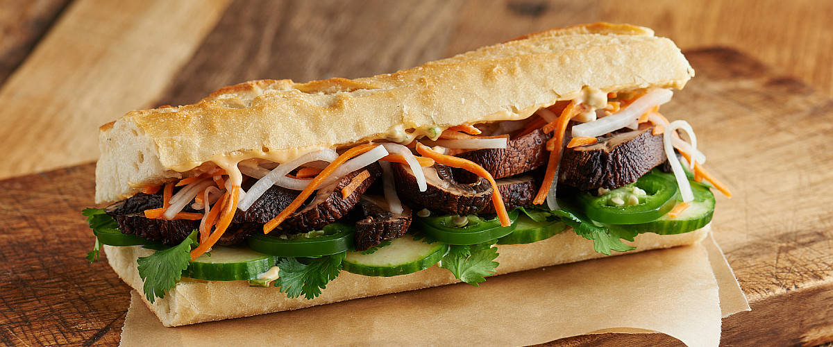 Portobello mushroom Banh Mi