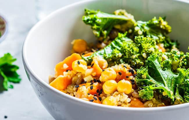 cauliflower sweet potato salad