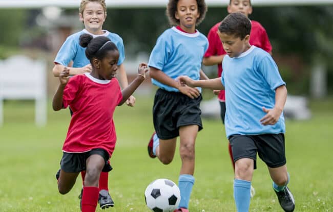 kids playing soccer