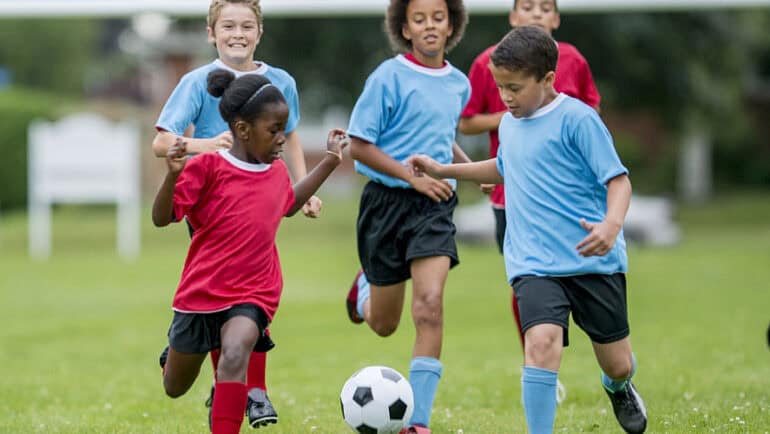 kids playing soccer