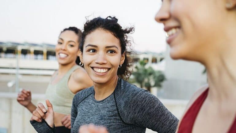 healthy women jogging