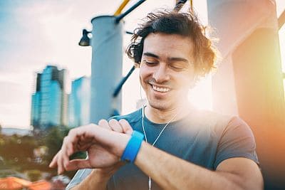 man working out with fitness watch