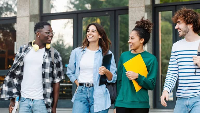 college students outside