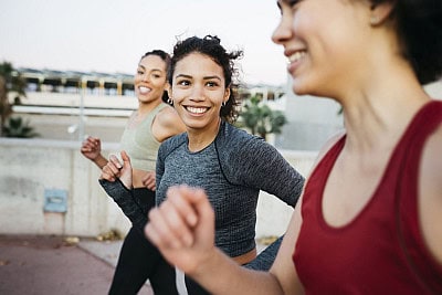 women jogging outside